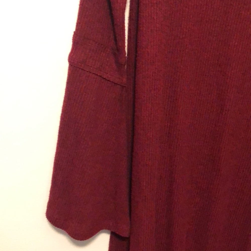 Altar'd State Bell-Sleeved Sweater Dress Burgundy - Picture 2 of 4